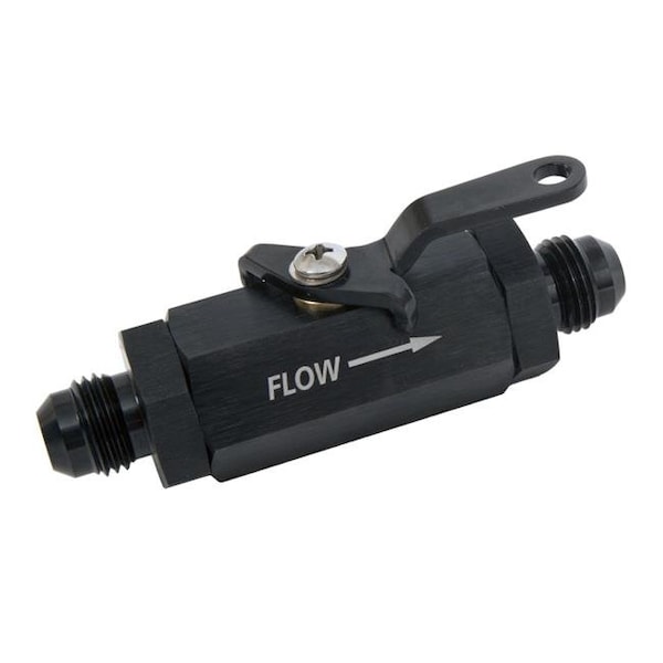 Russell Russell RUS650633 6AN Male to 6AN Male Aluminum Shut Off Valve; Black Anodize RUS650633 - main
